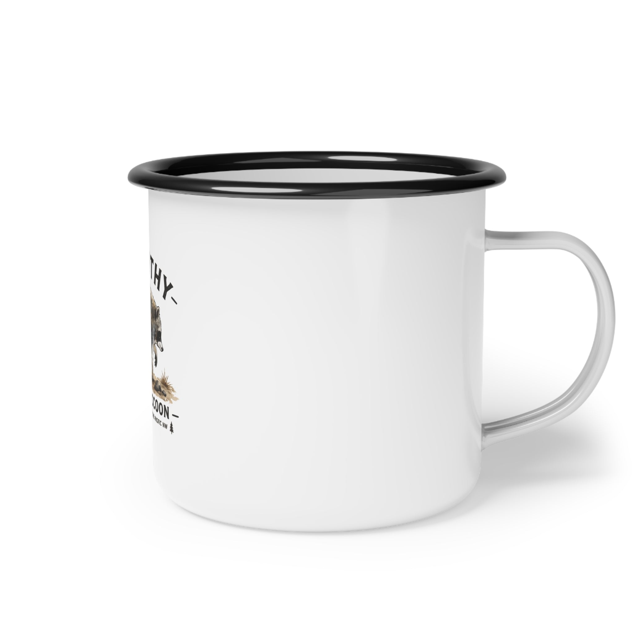 Enamel Camp Cup – 'Jimothy the Raccoon' Vintage Camping Mug