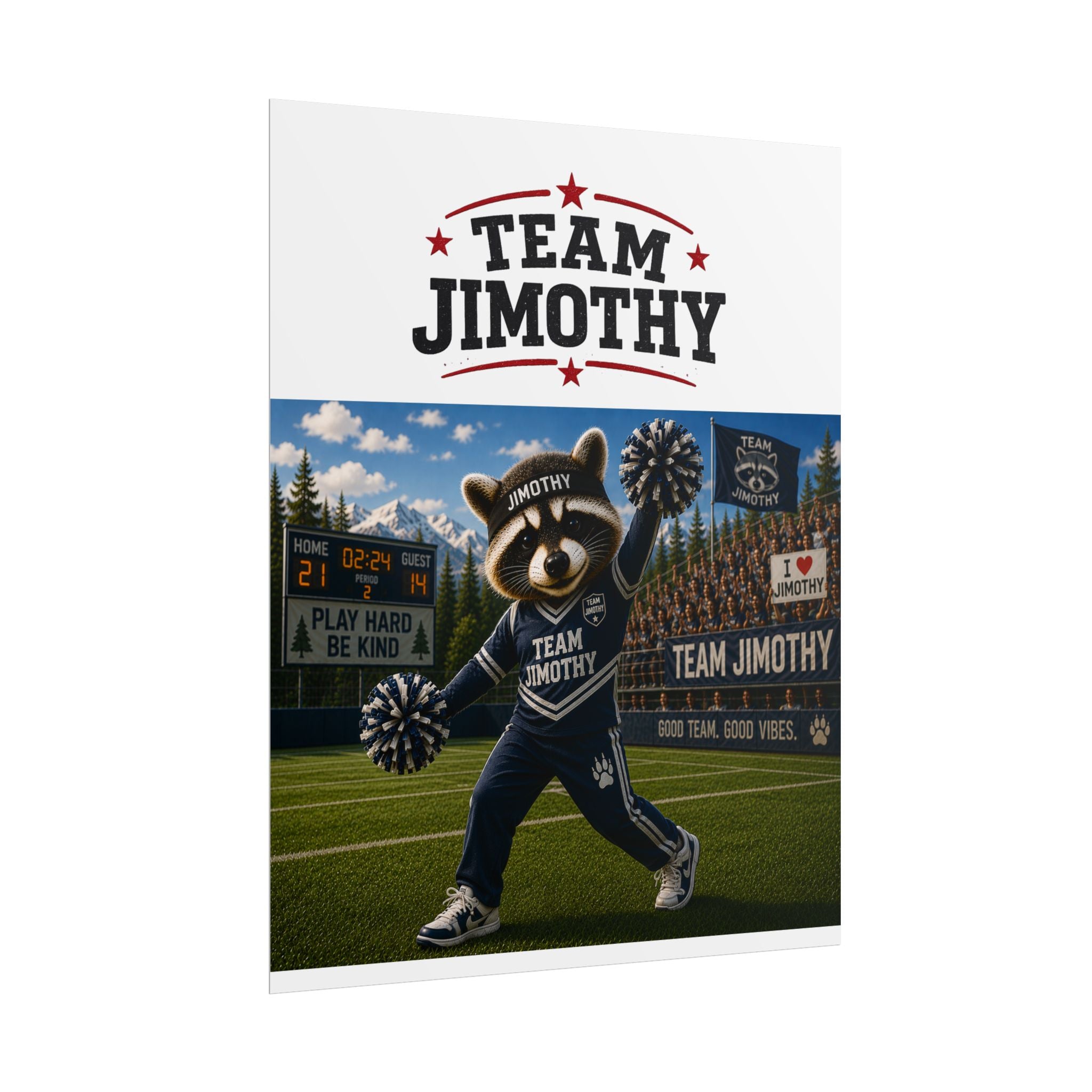 Team Jimothy Rolled Poster — Custom Mascot Cheer Poster for Fans & Sports Events