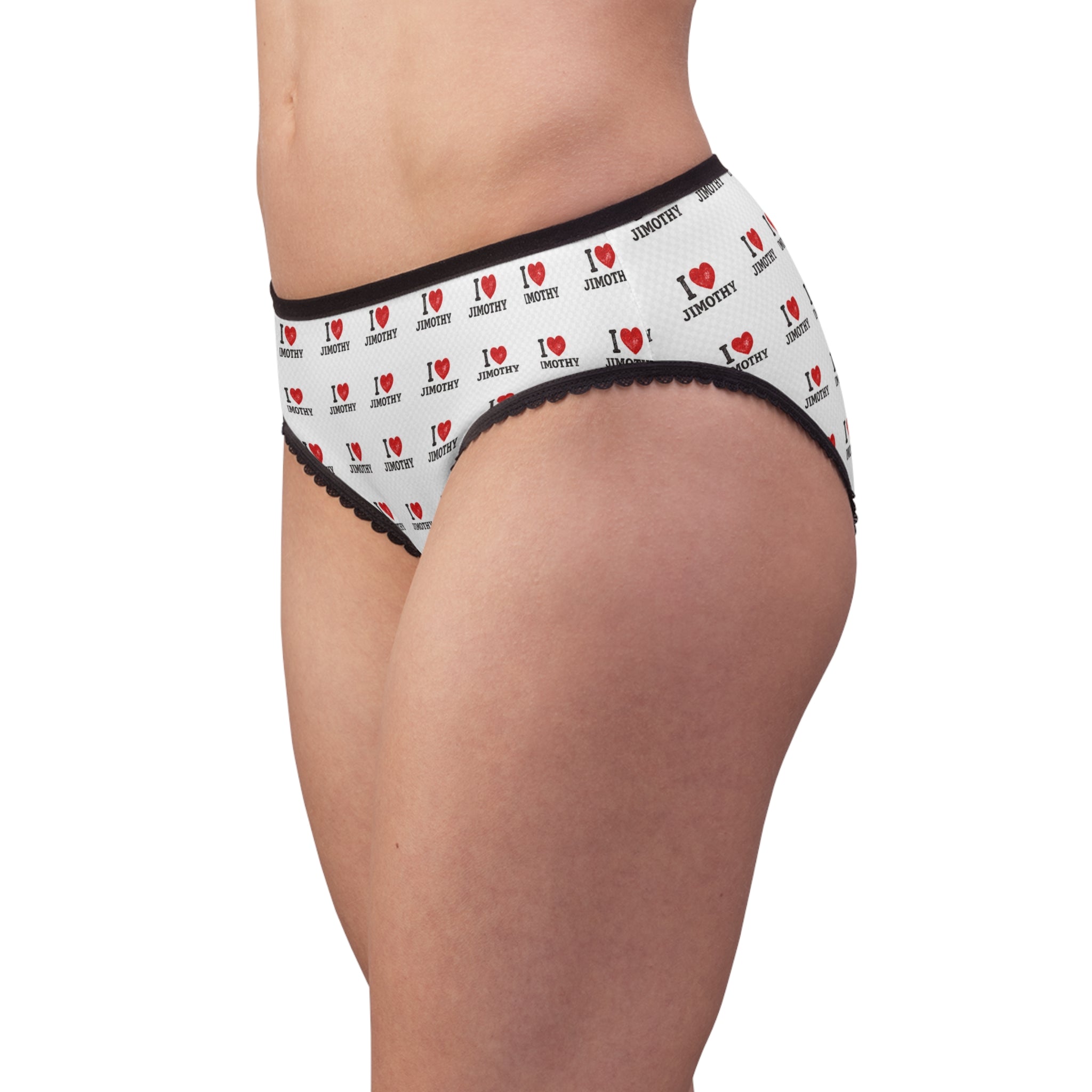 I  Love JIMOTHY Personalized Women's Briefs — All-Over-Print Cute Heart Pattern