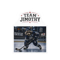 Team Jimothy Hockey Kiss-Cut Vinyl Decal — Mascot Player Sticker for Laptops, Water Bottles & Car Windows