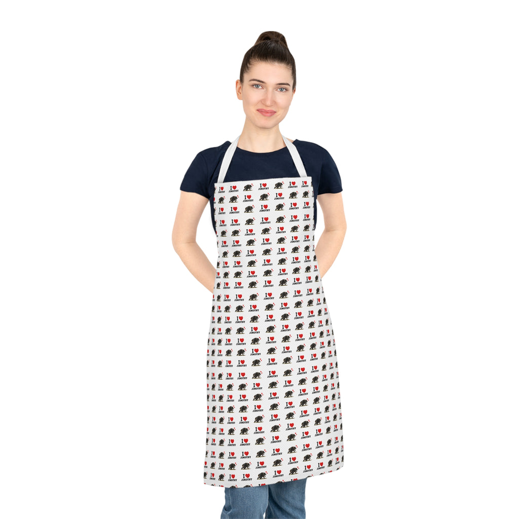 I LoveJimothy Pattern Apron — Cute Jimothy Chef Kitchen Apron