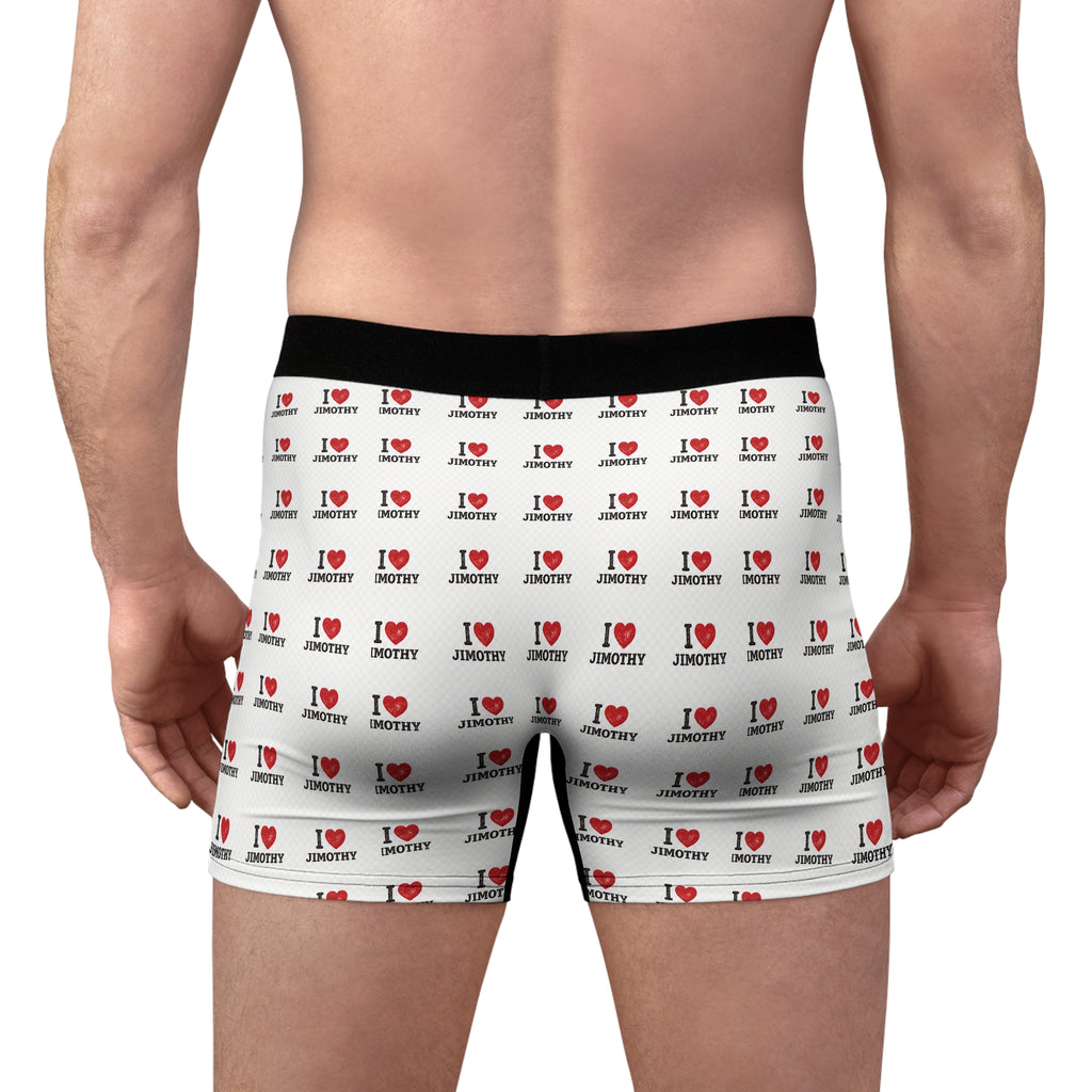 I Heart Jimothy Boxer Briefs — Personalized All-Over-Print Men’s Underwear