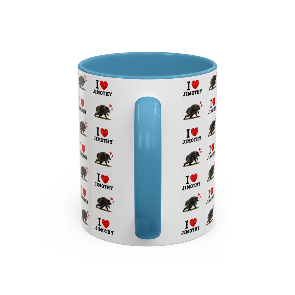 I  Love Jimothy Patterned Coffee Mug — Personalized Pet Name Mug (Accent 11/15oz)