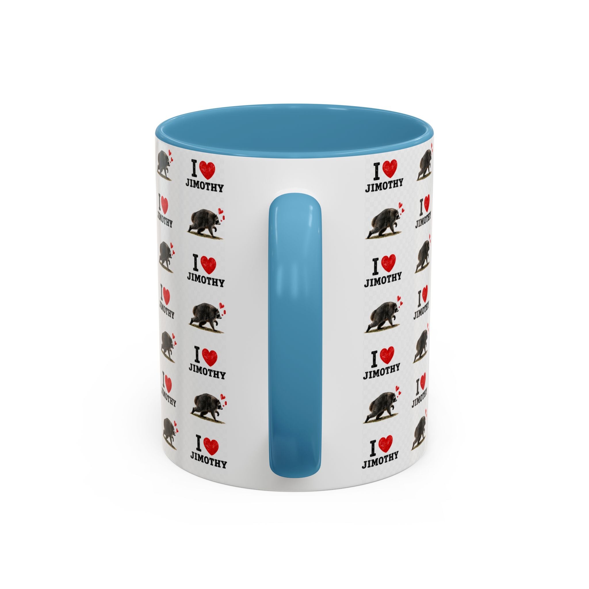 I  Love Jimothy Patterned Coffee Mug — Personalized Pet Name Mug (Accent 11/15oz)