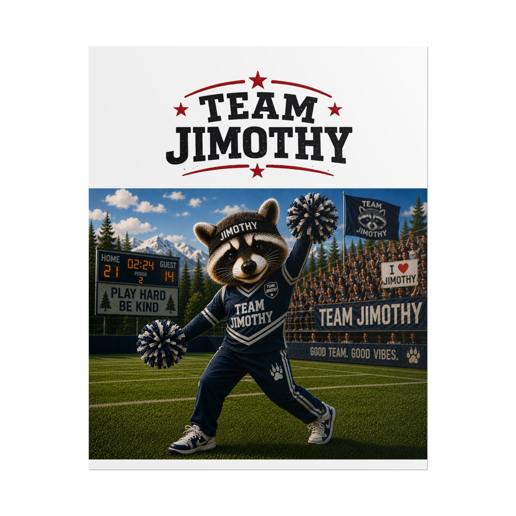 Team Jimothy Rolled Poster — Custom Mascot Cheer Poster for Fans & Sports Events