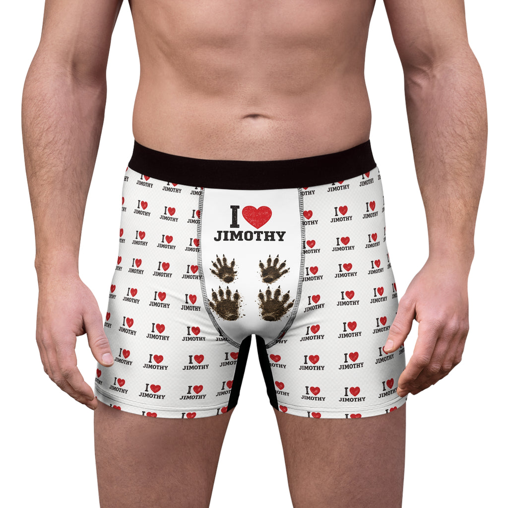 I Heart Jimothy Boxer Briefs — Personalized All-Over-Print Men’s Underwear