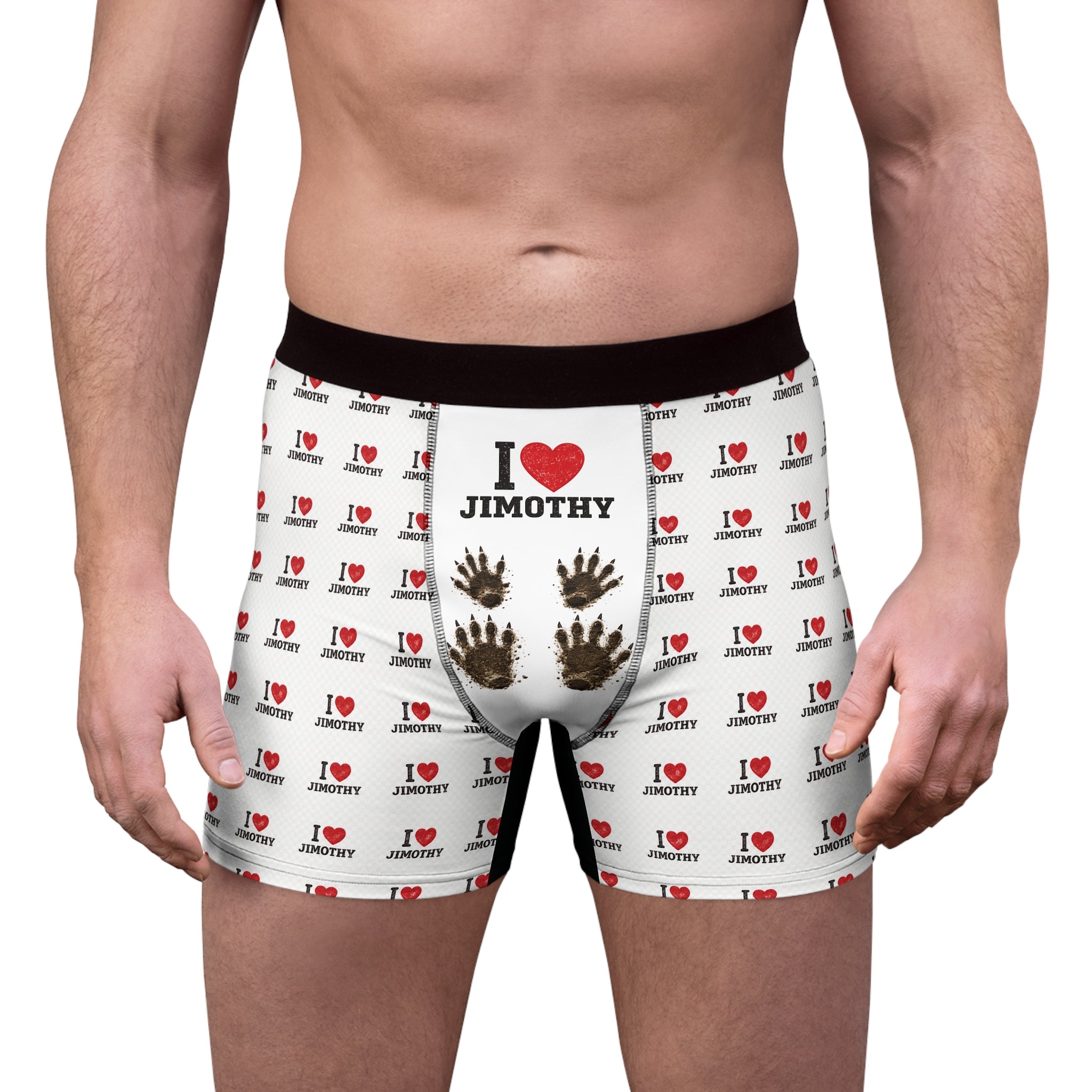 I Heart Jimothy Boxer Briefs — Personalized All-Over-Print Men’s Underwear