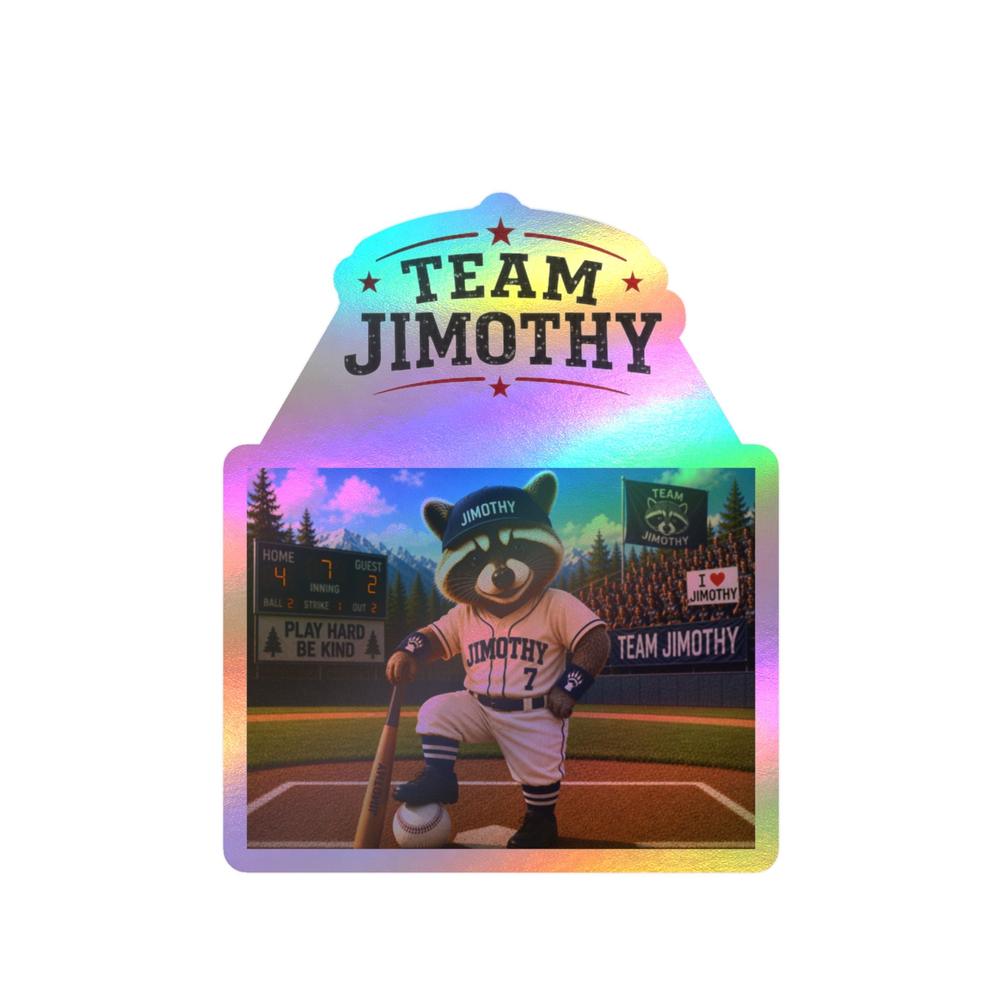 Team Jimothy Baseball Mascot Kiss-Cut Vinyl Sticker