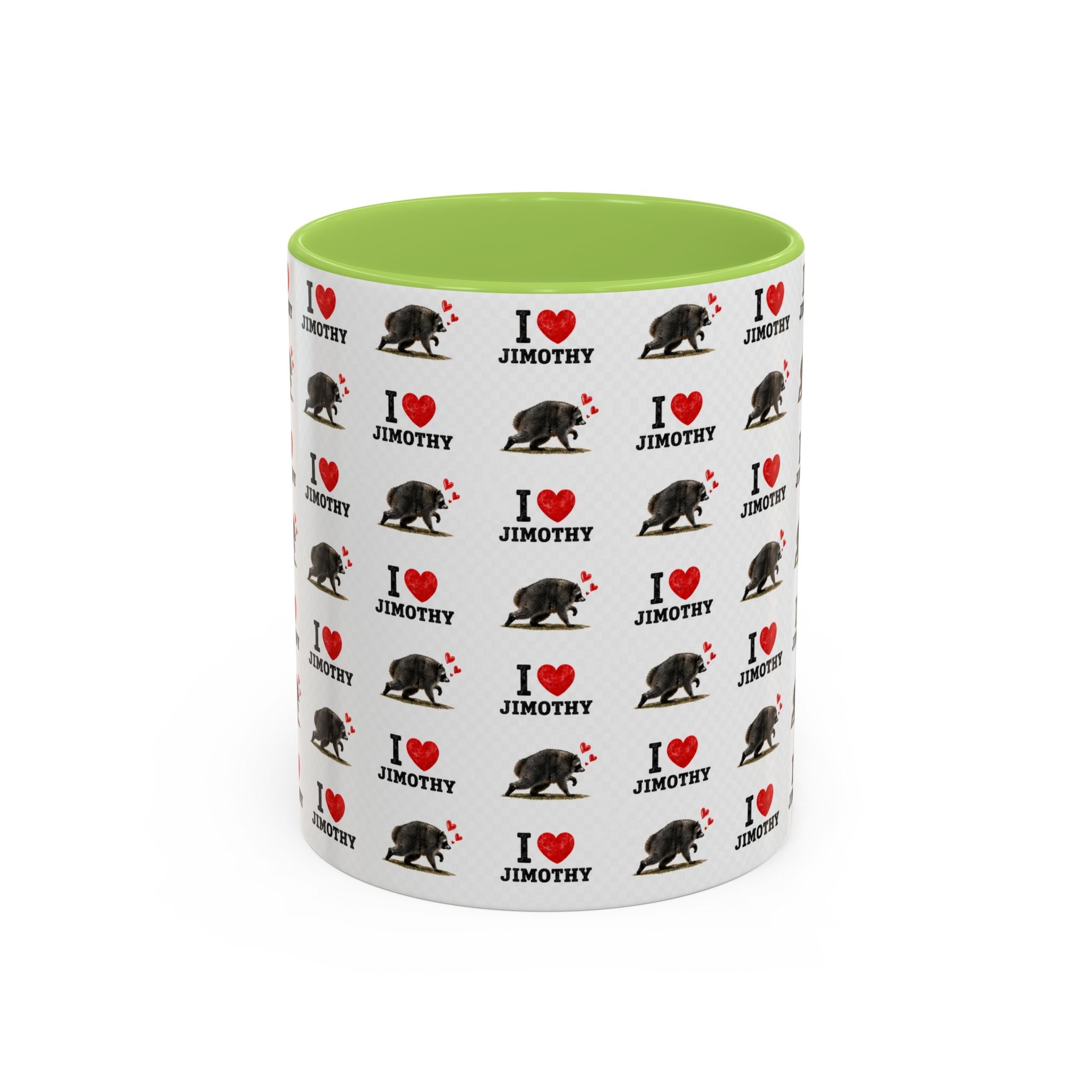 I  Love Jimothy Patterned Coffee Mug — Personalized Pet Name Mug (Accent 11/15oz)