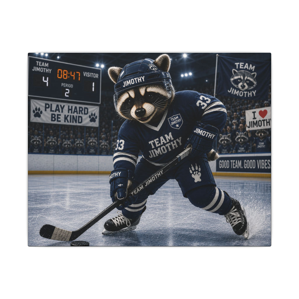 Team Jimothy Hockey Canvas Wall Art — "Team Jimothy" Stretched Matte Print