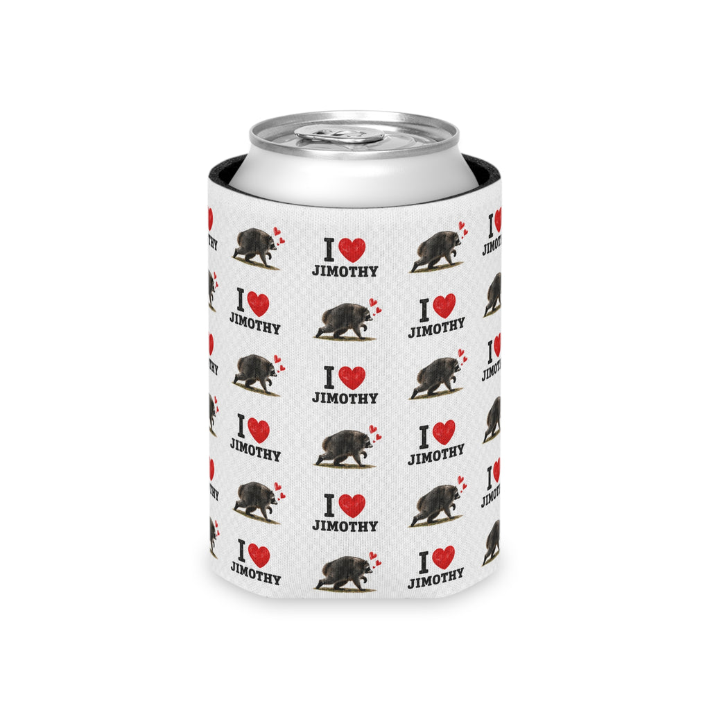 Can Cooler — I  Love Jimothy Image Patterned Beverage Koozie