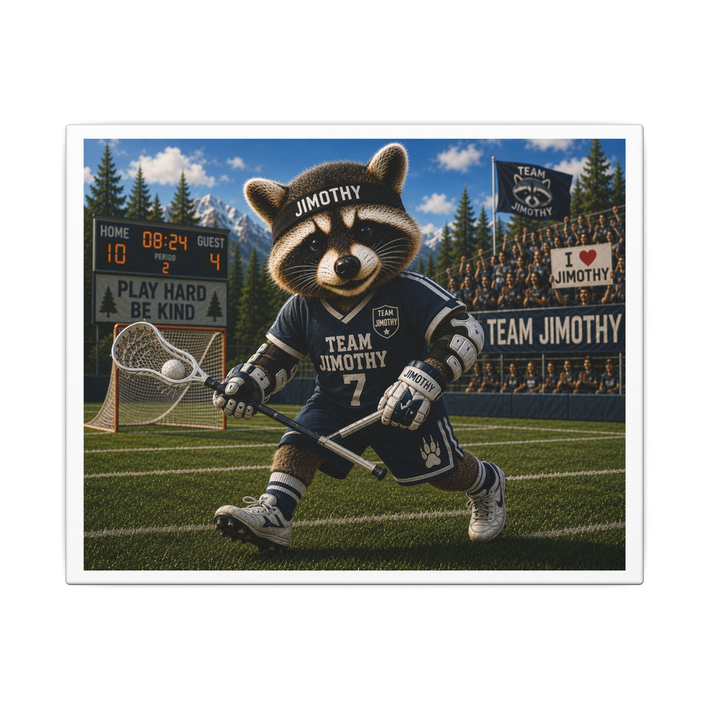 Personalized Team Jimothy Lacrosse Canvas Print — 'Team Jimothy' Stretched Wall Art