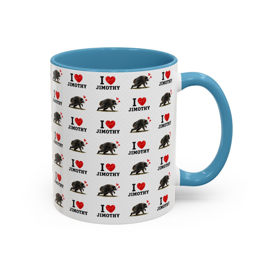 I  Love Jimothy Patterned Coffee Mug — Personalized Pet Name Mug (Accent 11/15oz)