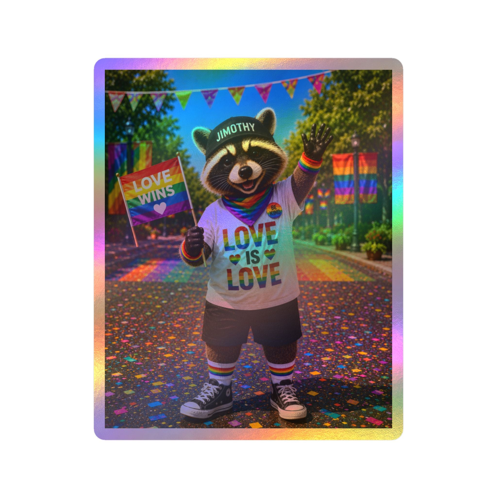Pride Jimothy Kiss-Cut Vinyl Sticker — "Love Is Love" Decal