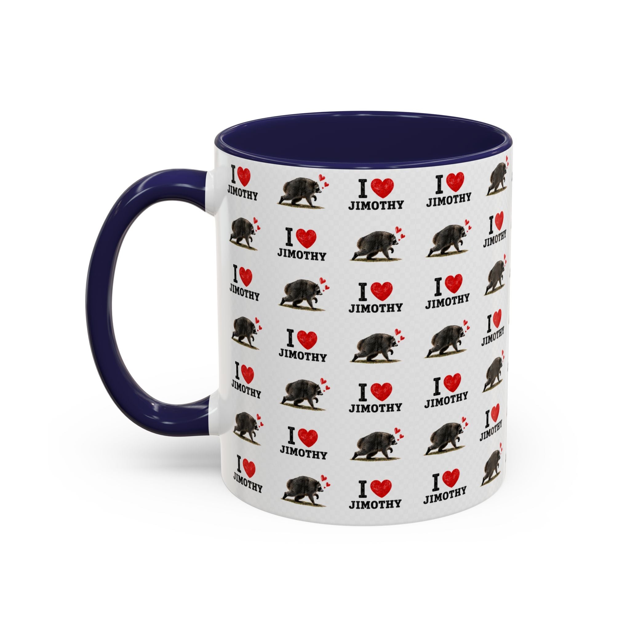 I  Love Jimothy Patterned Coffee Mug — Personalized Pet Name Mug (Accent 11/15oz)
