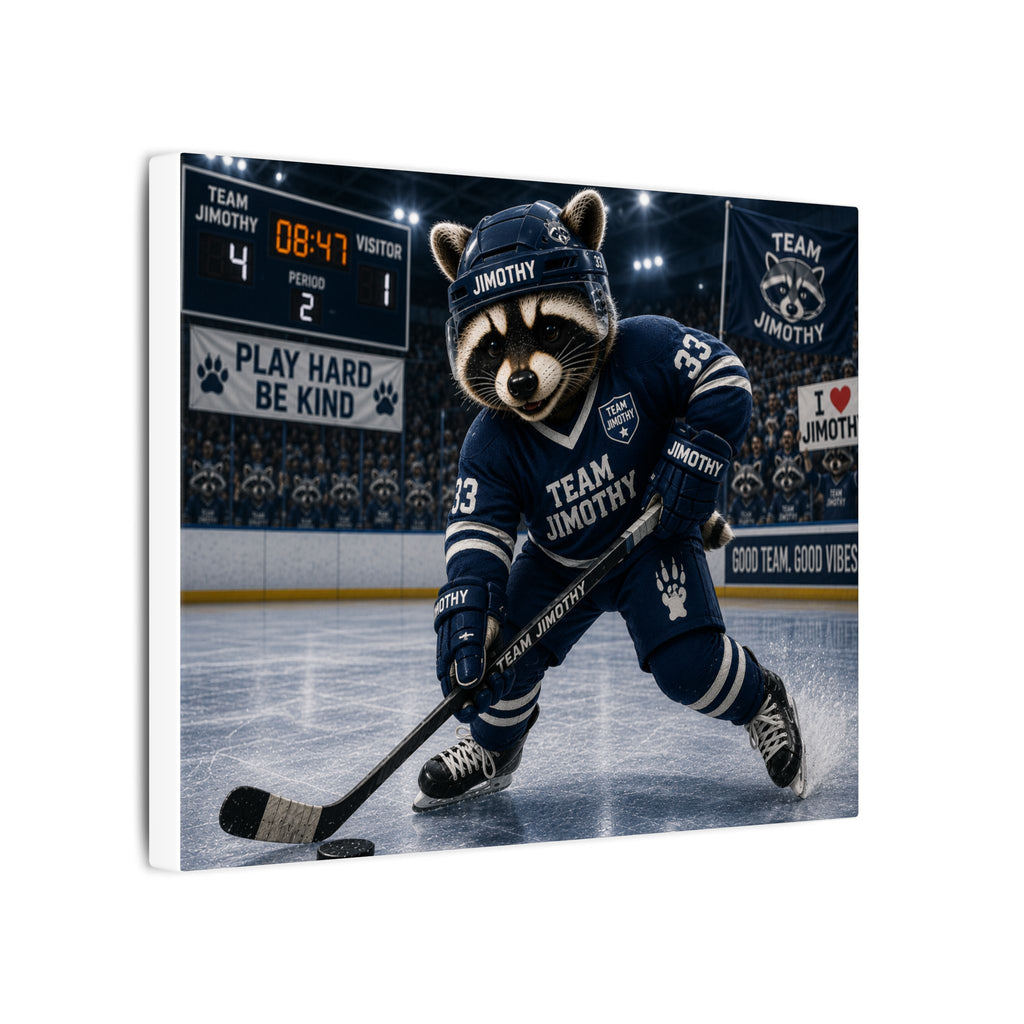 Team Jimothy Hockey Canvas Wall Art — "Team Jimothy" Stretched Matte Print