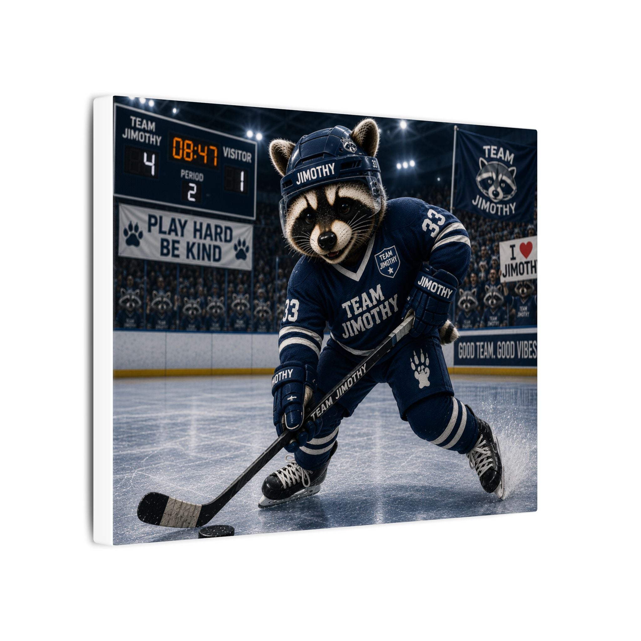 Team Jimothy Hockey Canvas Wall Art — "Team Jimothy" Stretched Matte Print