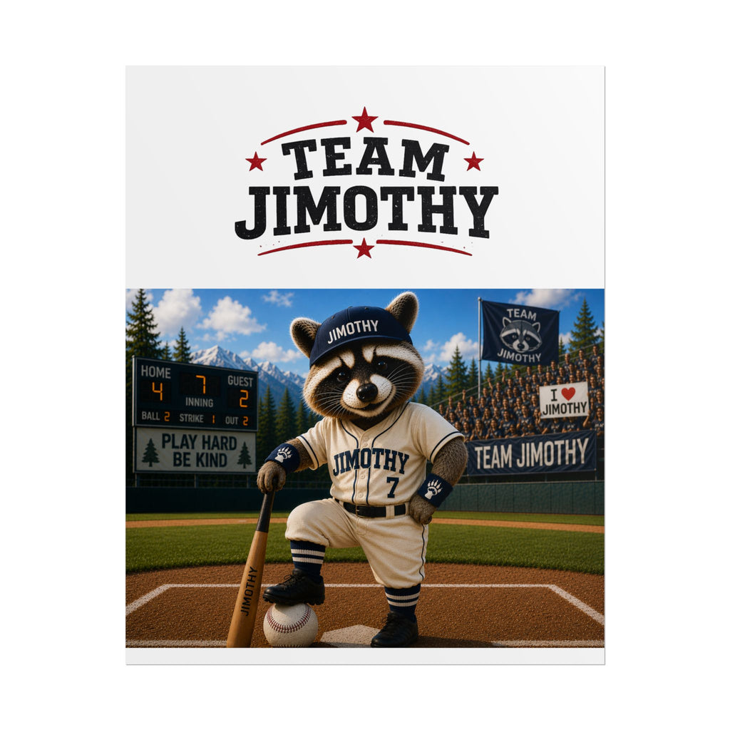 Team Jimothy Baseball Rolled Poster — Personalized Sports Wall Art