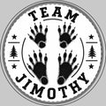 Round Car Magnet — "Team Jimothy" Bear Paw Outdoor Badge