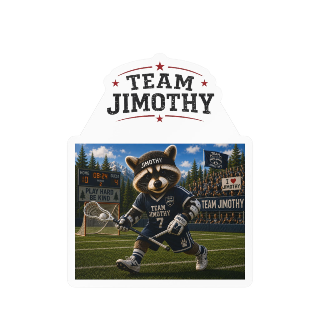 Team Jimothy Lacrosse Mascot Kiss-Cut Vinyl Decal