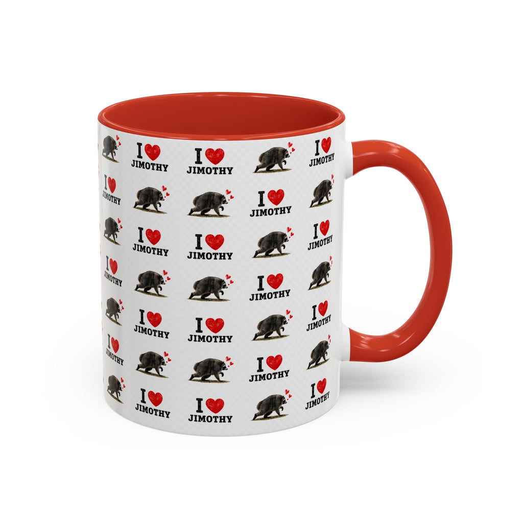 I  Love Jimothy Patterned Coffee Mug — Personalized Pet Name Mug (Accent 11/15oz)
