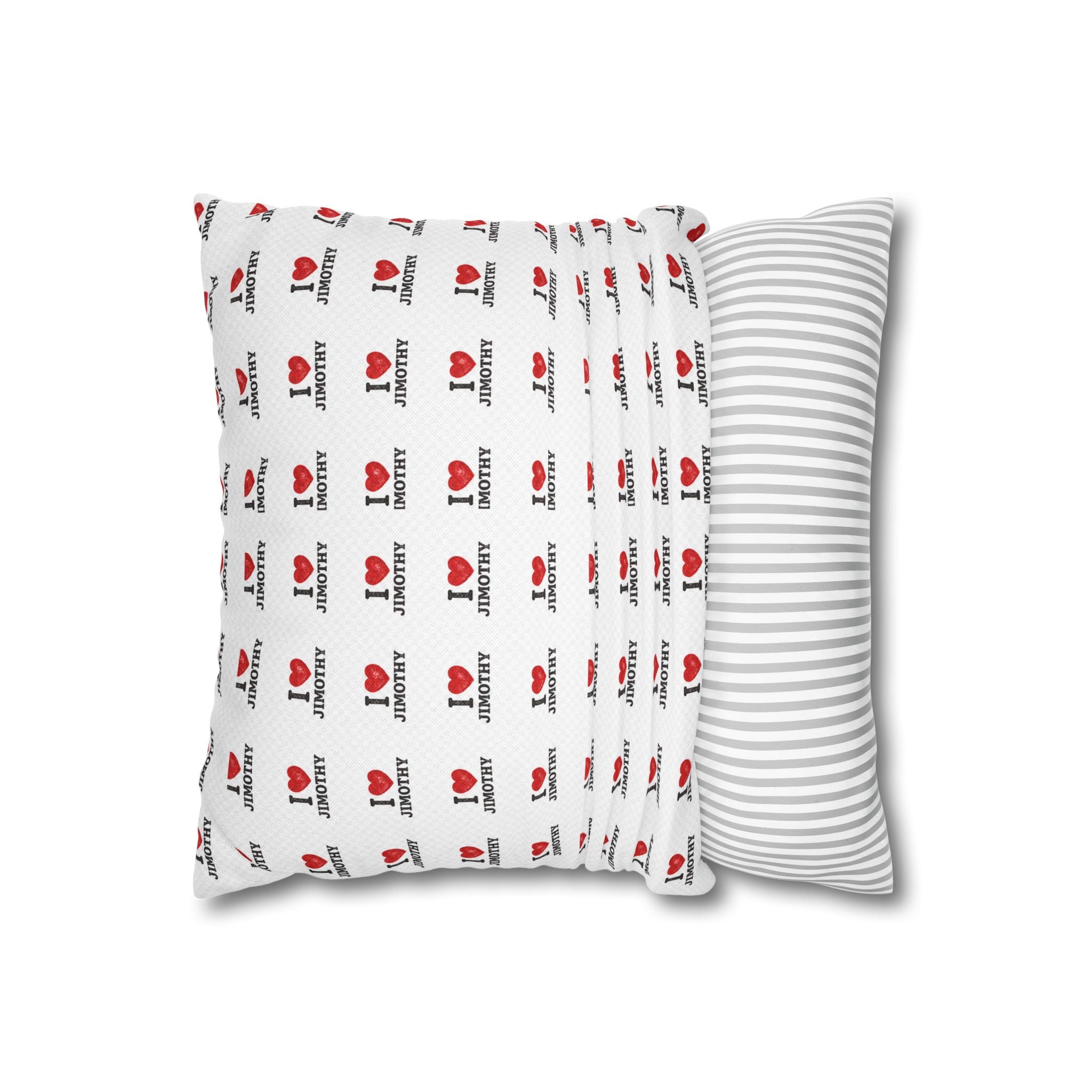 I  Love Patterned Pillowcase — Personalized Love Throw Pillow Cover