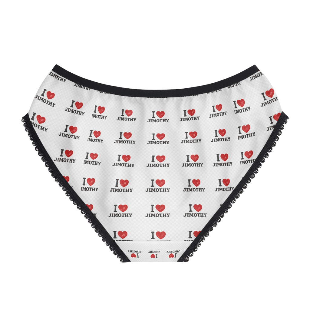 I  Love JIMOTHY Personalized Women's Briefs — All-Over-Print Cute Heart Pattern