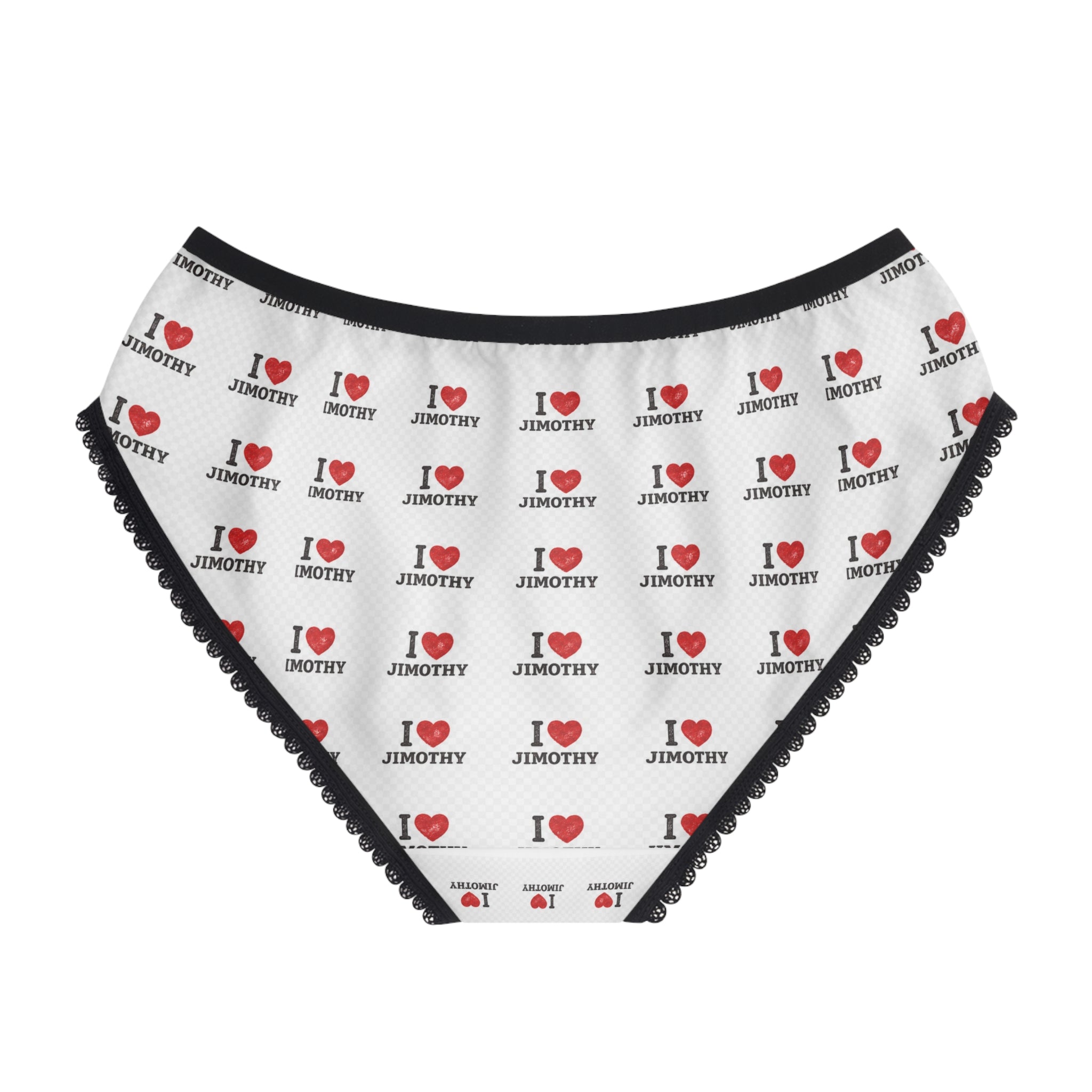 I  Love JIMOTHY Personalized Women's Briefs — All-Over-Print Cute Heart Pattern