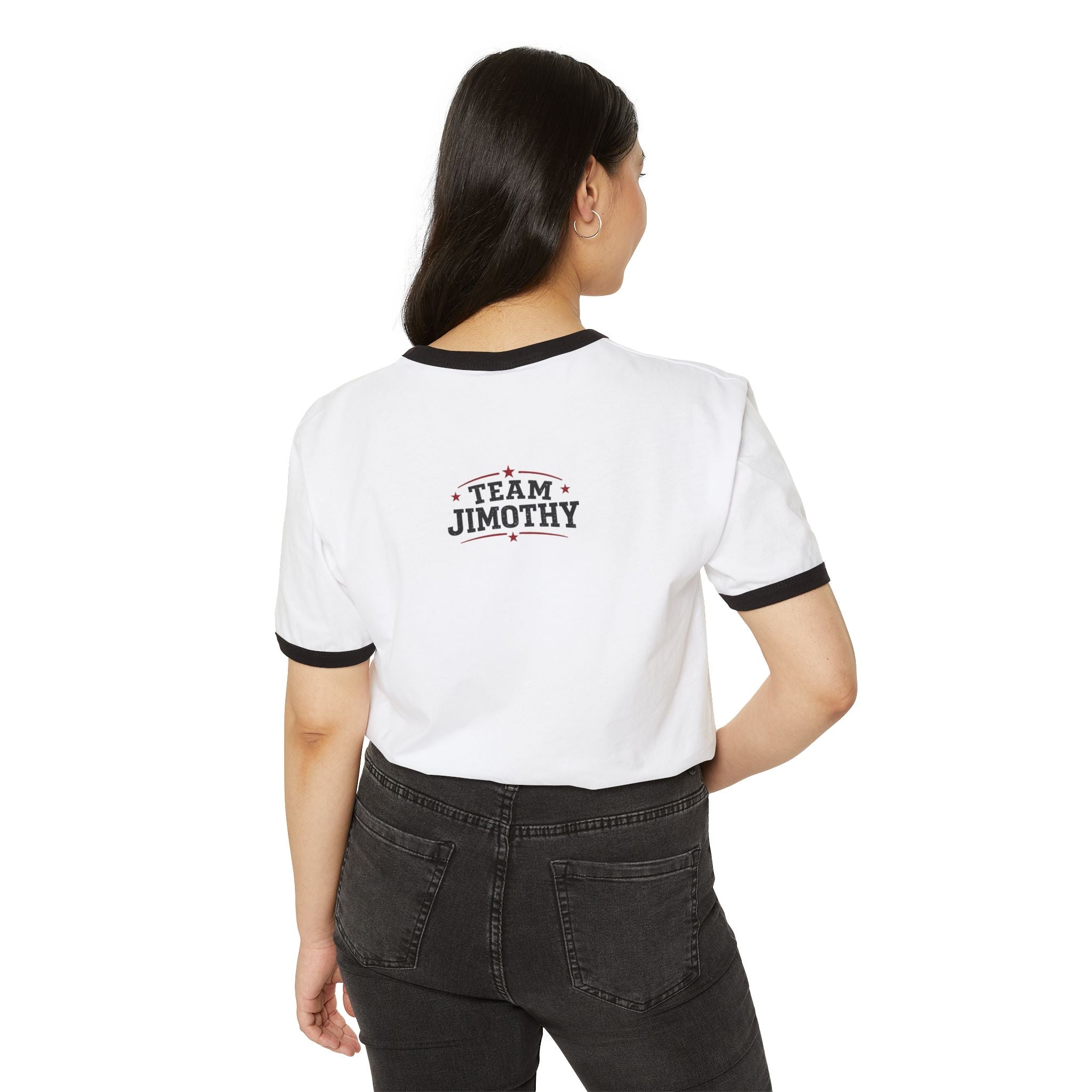Team  Jimothy Hockey Ringer T-Shirt — Team Jimothy Youth Hockey Fan Tee