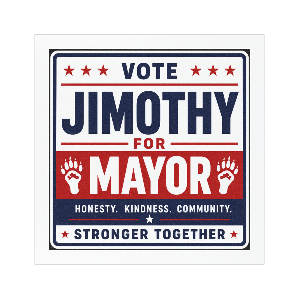 Vote Jimothy for Mayor - Political Campaign Car Magnet