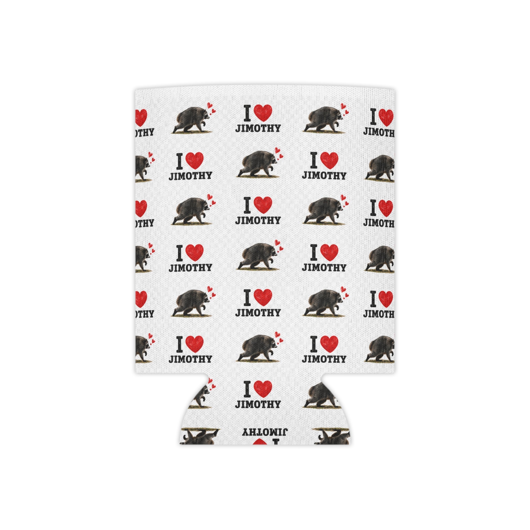 Can Cooler — I  Love Jimothy Image Patterned Beverage Koozie