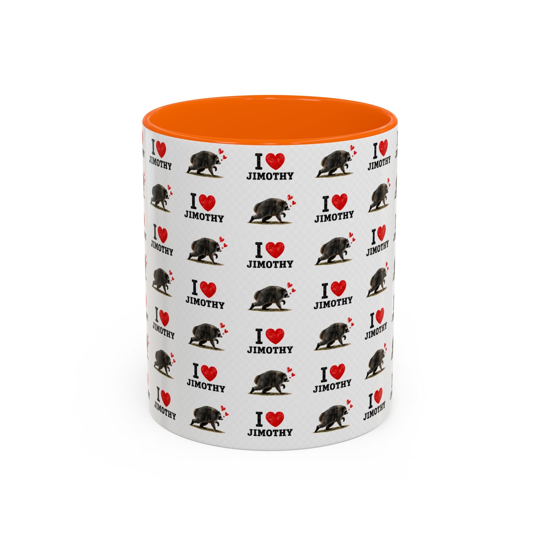 I  Love Jimothy Patterned Coffee Mug — Personalized Pet Name Mug (Accent 11/15oz)