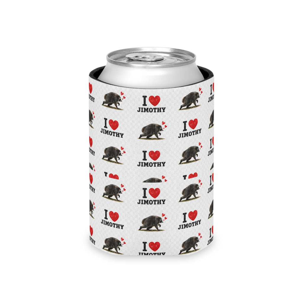 Can Cooler — I  Love Jimothy Image Patterned Beverage Koozie