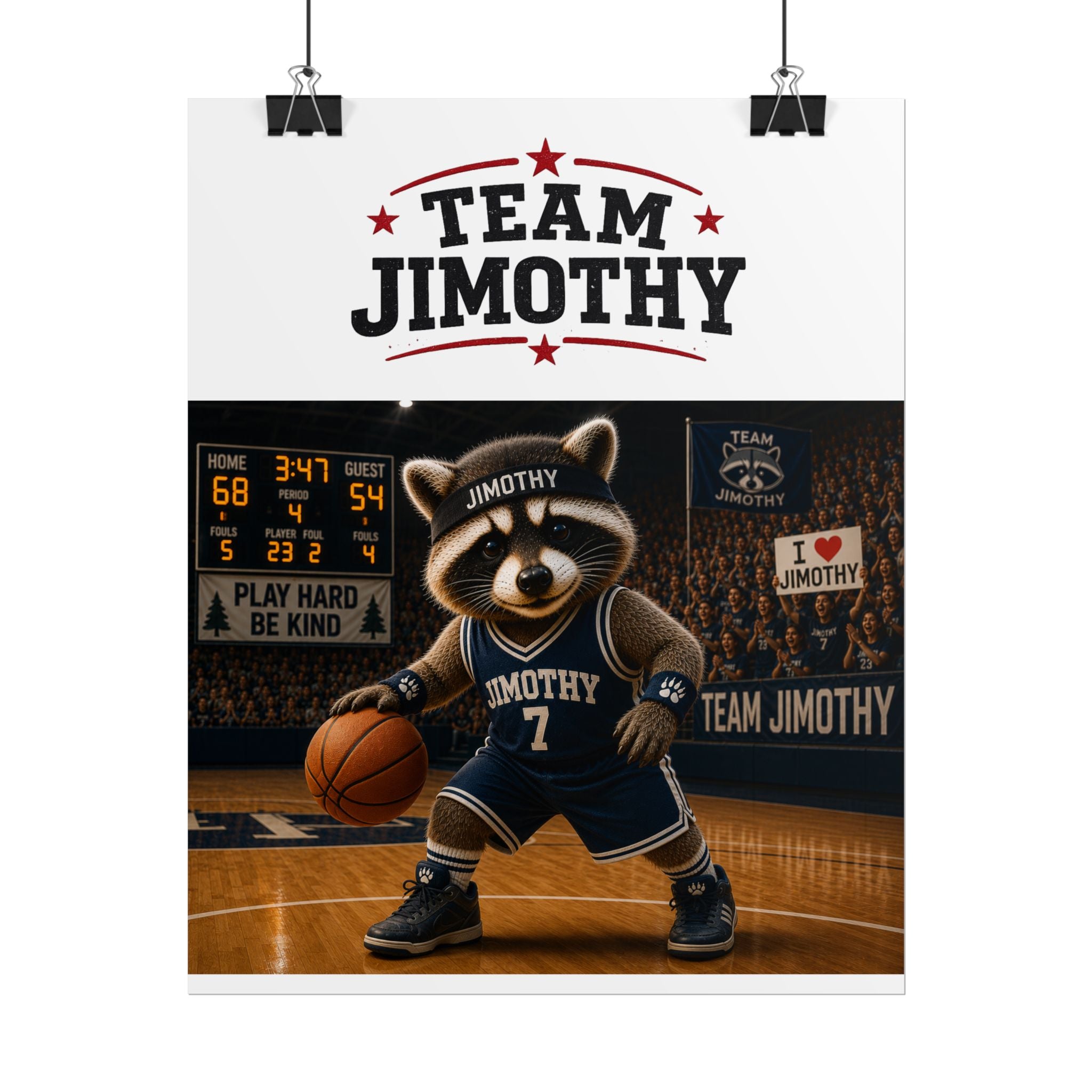Team Jimothy Basketball Poster — Rolled Sports Wall Art