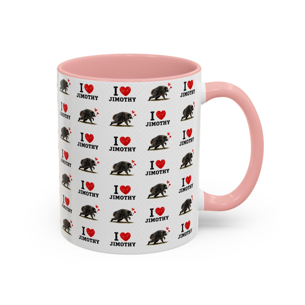 I  Love Jimothy Patterned Coffee Mug — Personalized Pet Name Mug (Accent 11/15oz)