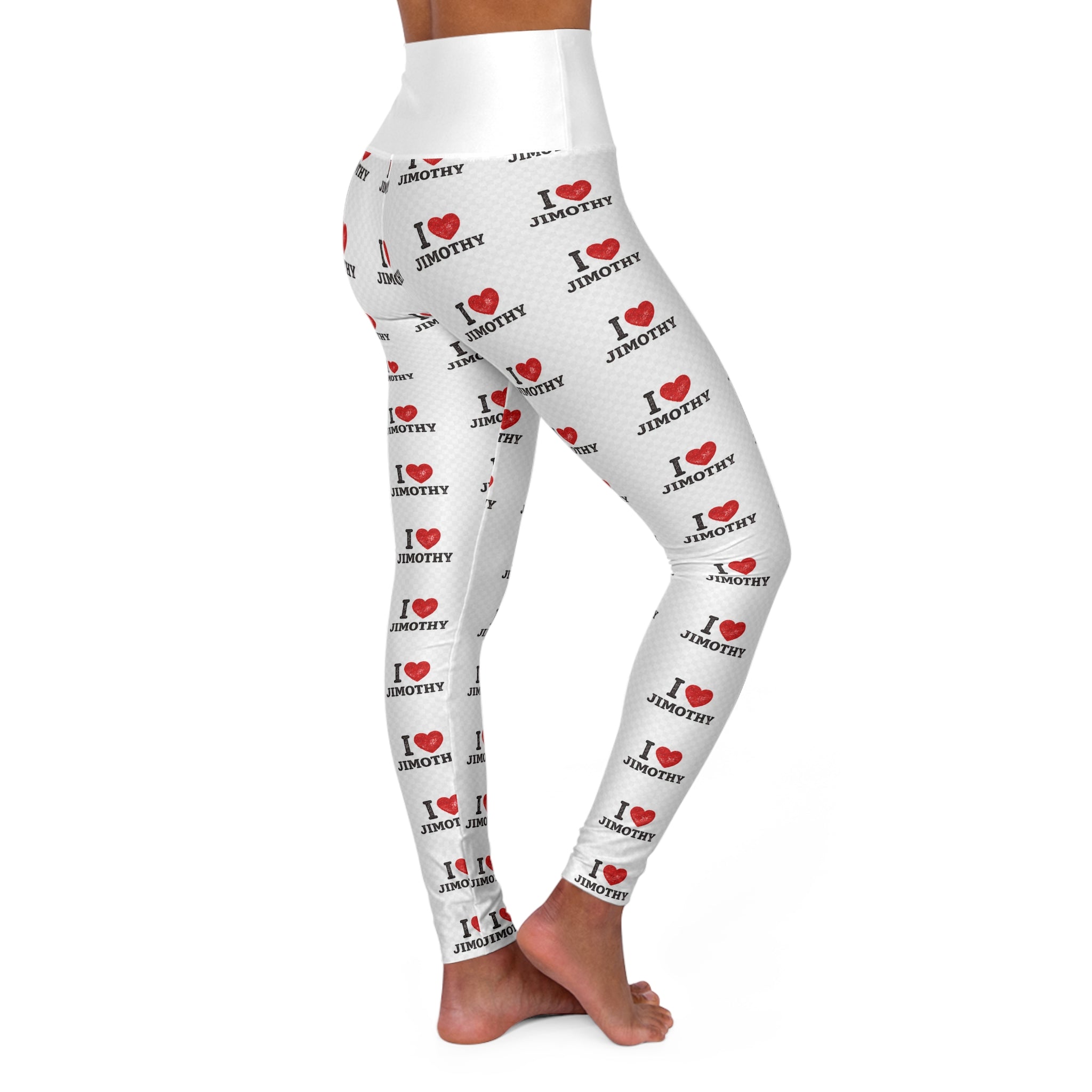 I  Love Jimothy High-Waisted Yoga Leggings — Personalized Novelty Activewear