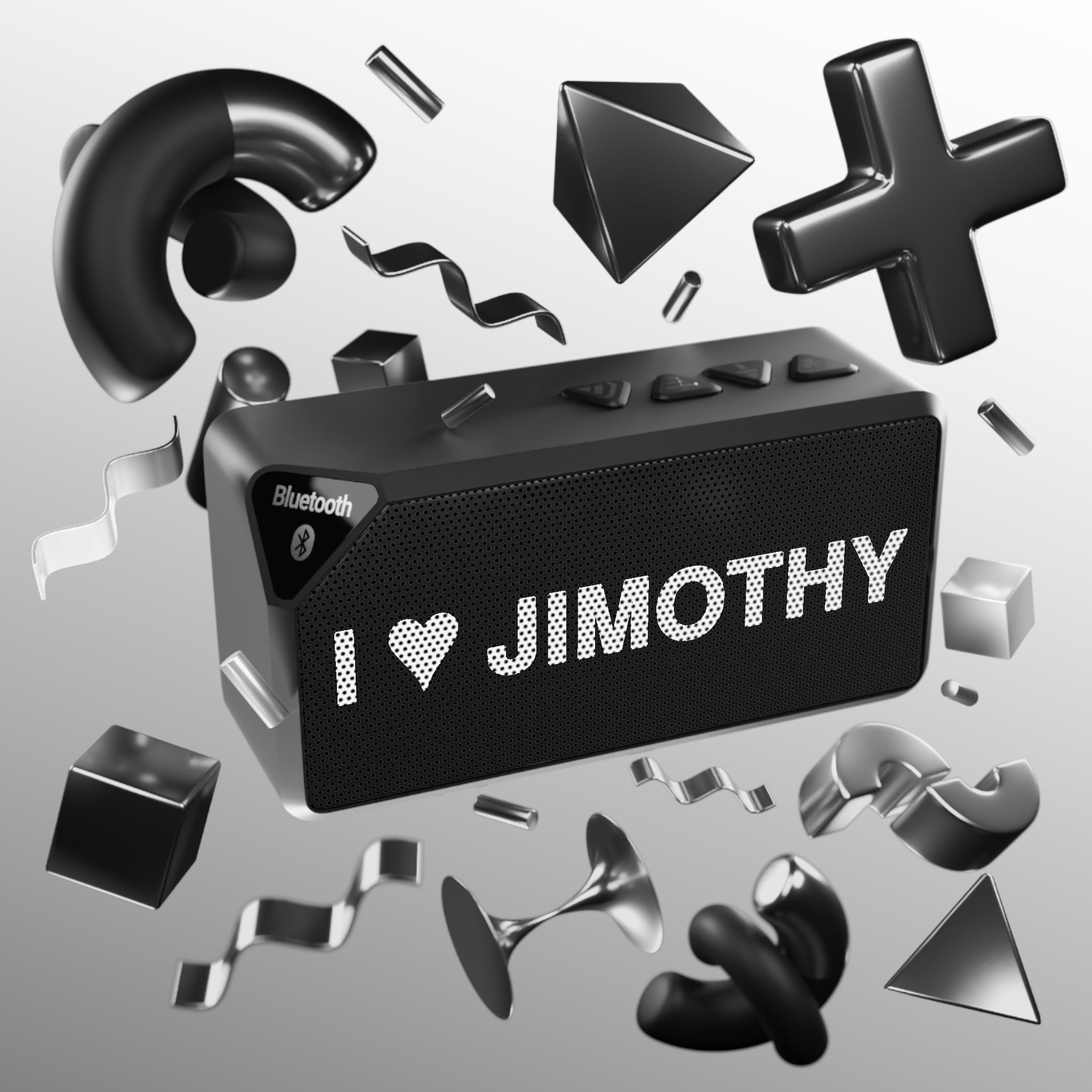 Bluetooth Speaker — "I  LOVE JIMOTHY" Portable Wireless Audio