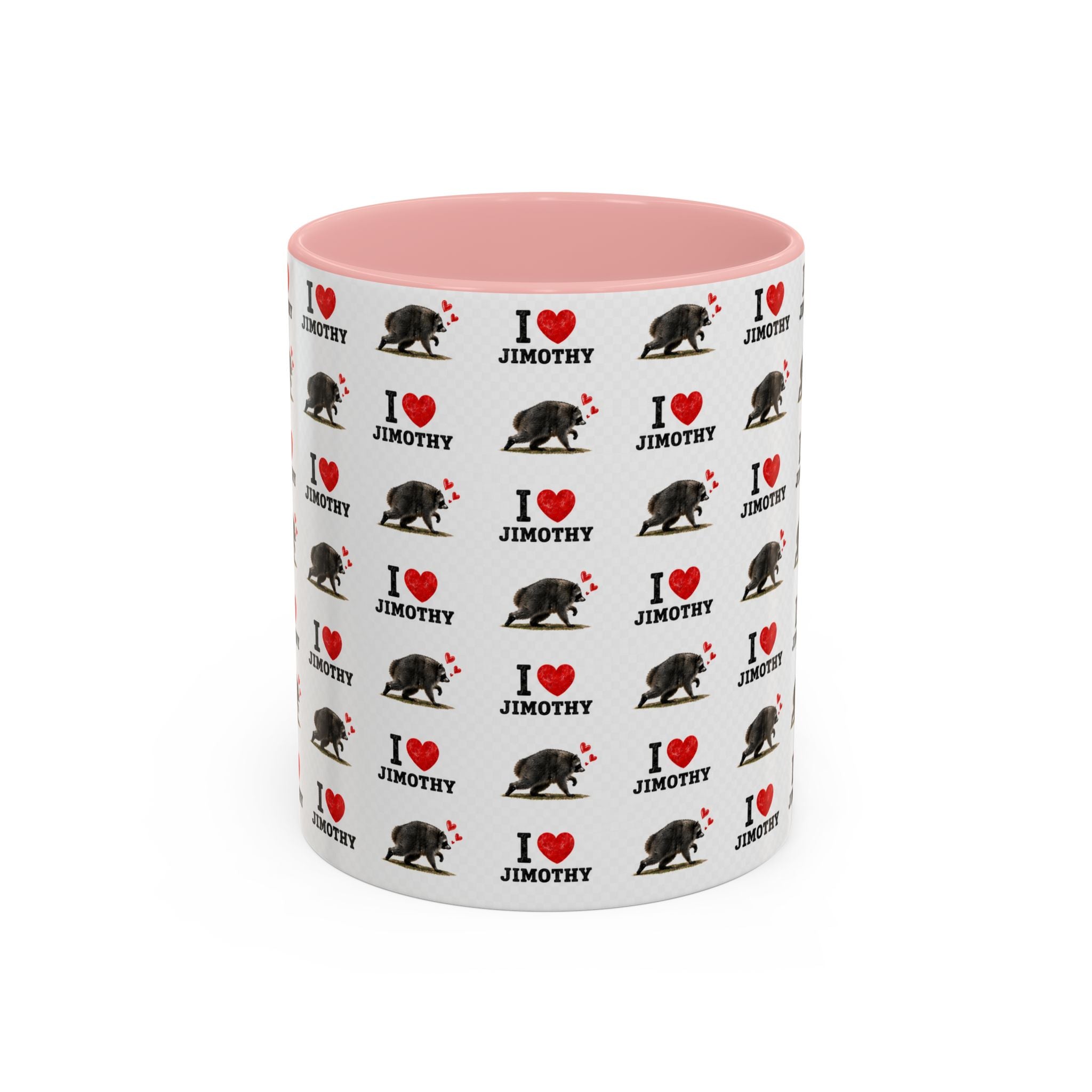 I  Love Jimothy Patterned Coffee Mug — Personalized Pet Name Mug (Accent 11/15oz)