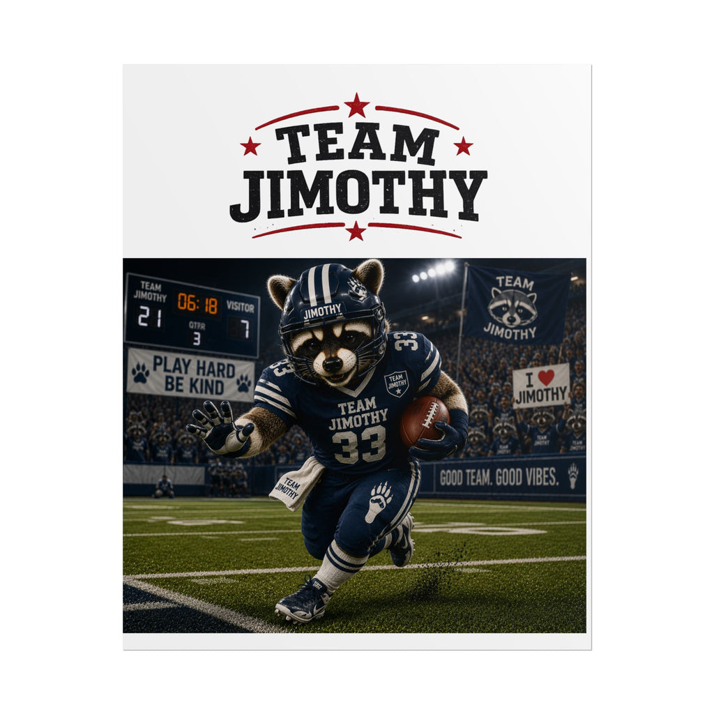 Team Jimothy Football Poster — Rolled Sports Wall Art