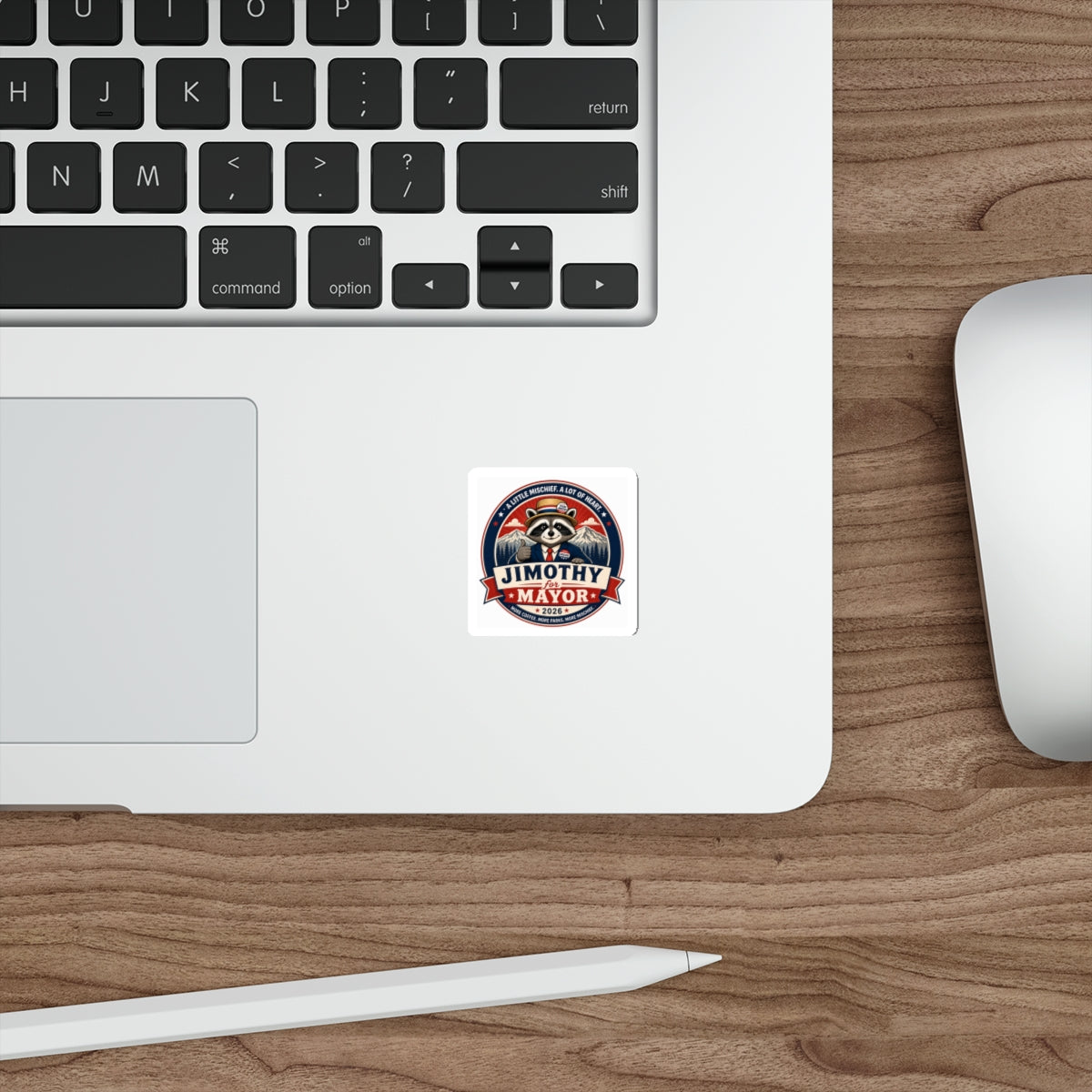 Jimothy for Mayor 2026 Die-Cut Sticker — Raccoon Campaign Political Sticker
