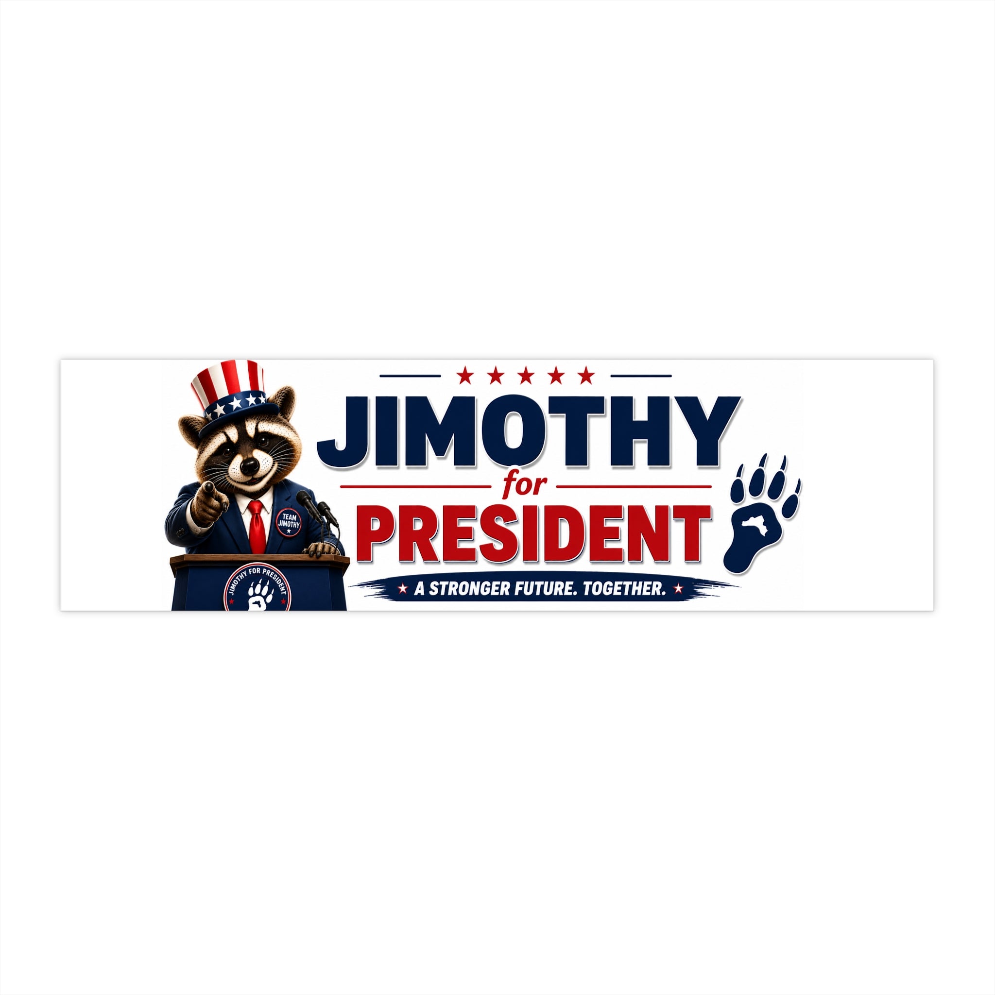 Jimothy for President Bumper Sticker — Patriotic Campaign Car Decal