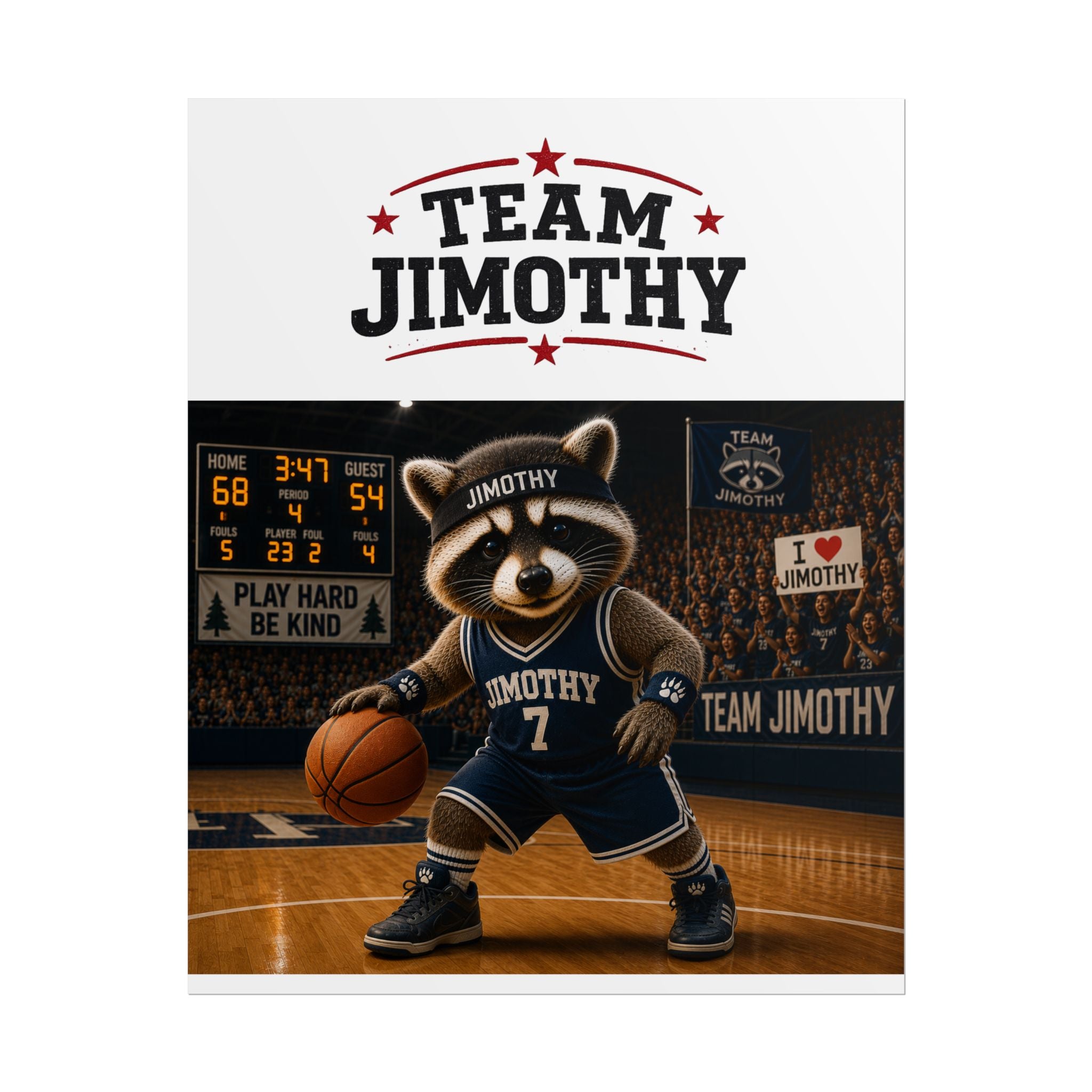 Team Jimothy Basketball Poster — Rolled Sports Wall Art