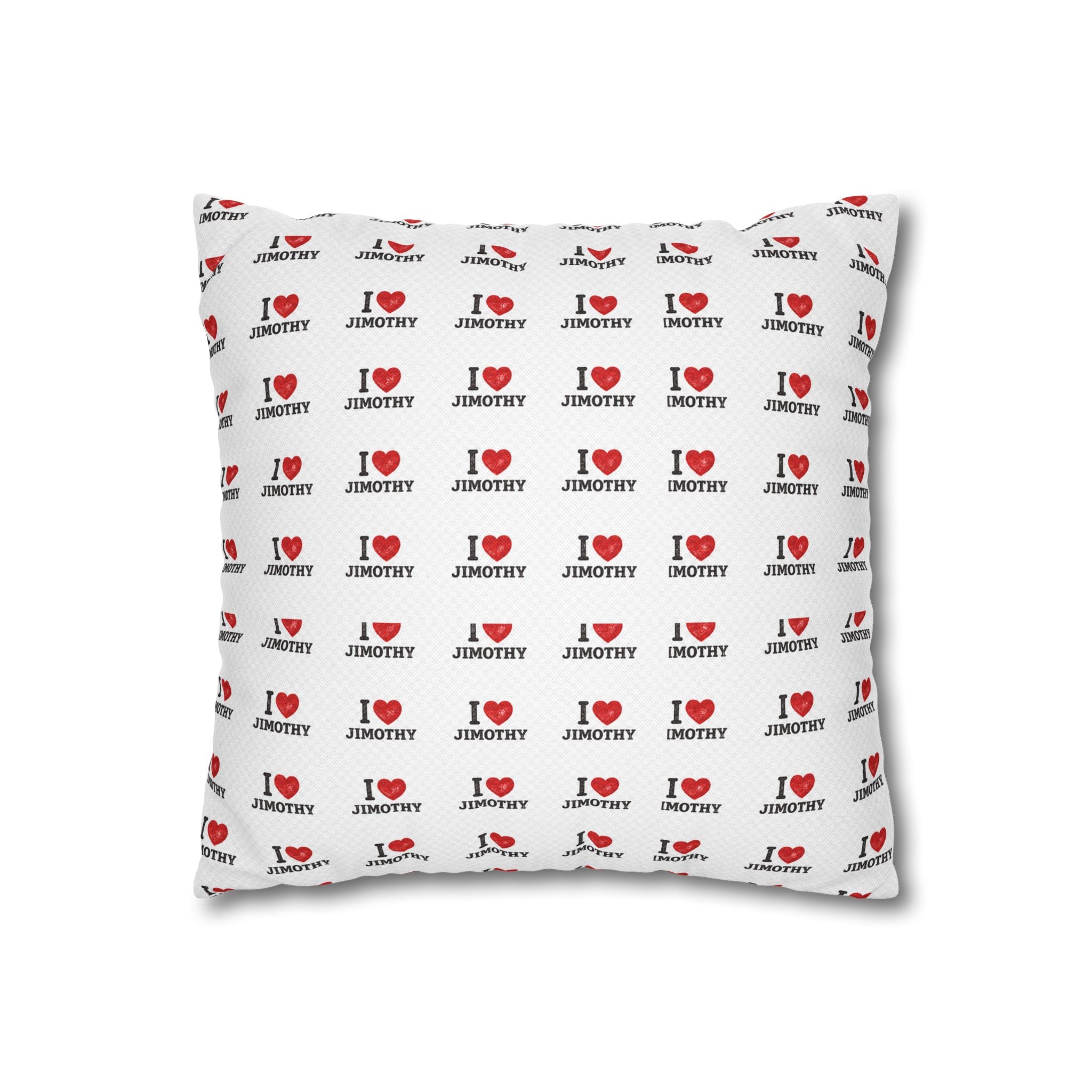 I  Love Patterned Pillowcase — Personalized Love Throw Pillow Cover