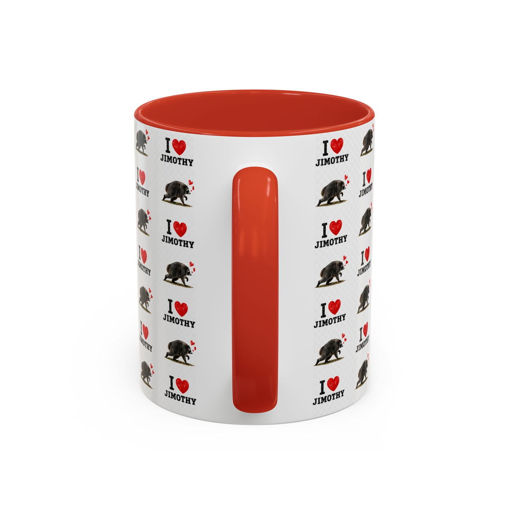 I  Love Jimothy Patterned Coffee Mug — Personalized Pet Name Mug (Accent 11/15oz)