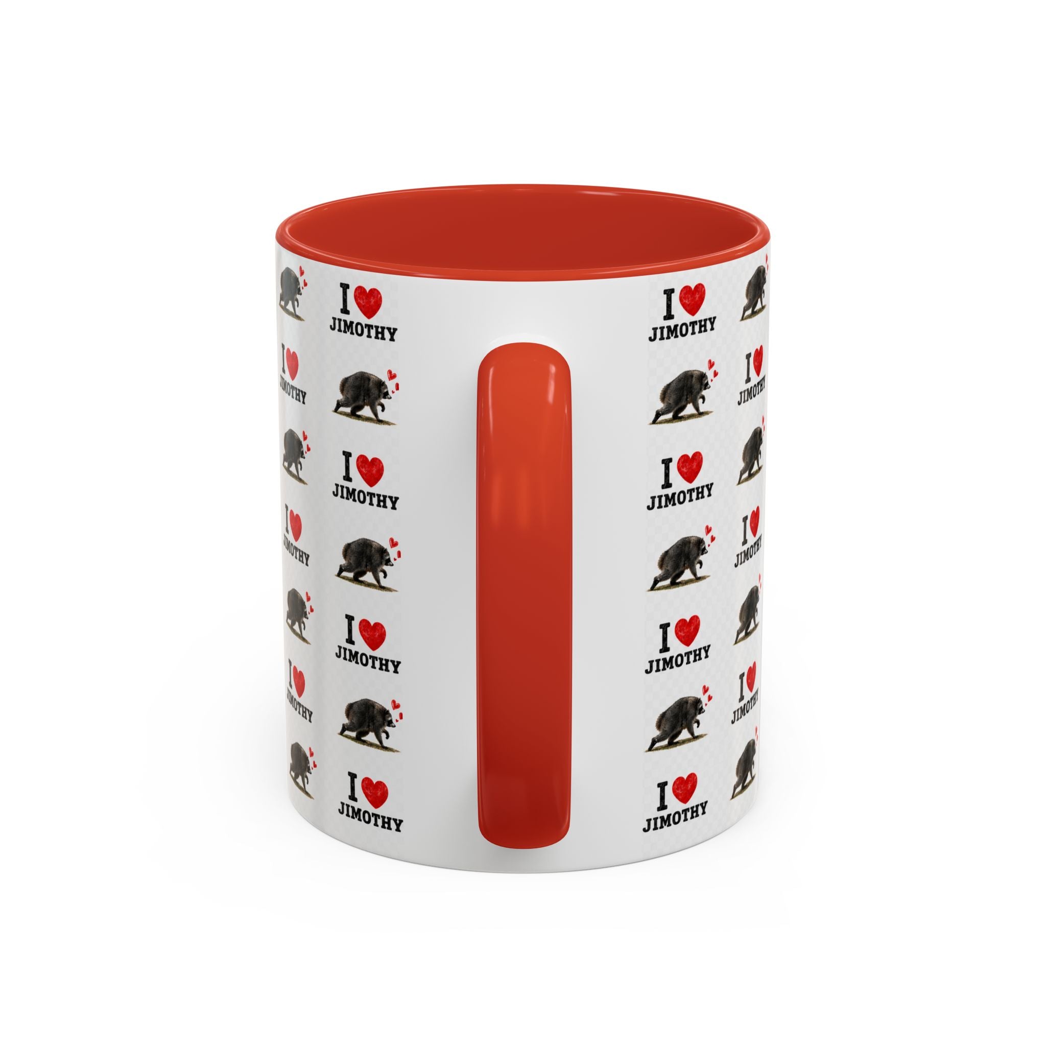 I  Love Jimothy Patterned Coffee Mug — Personalized Pet Name Mug (Accent 11/15oz)