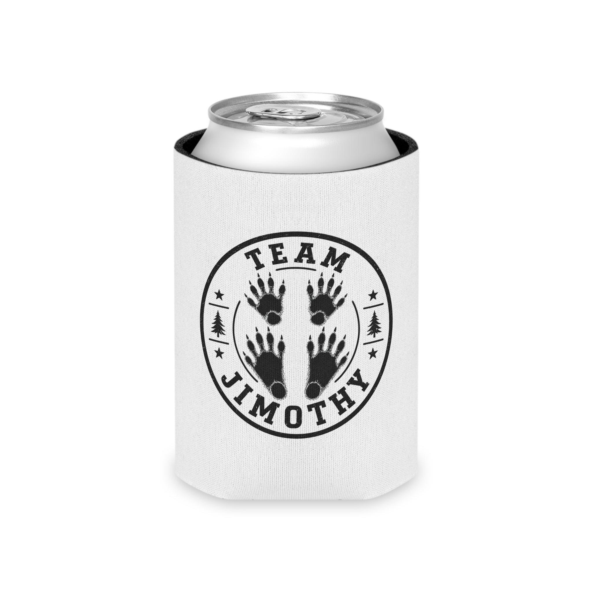 Can Cooler — "Team Jimothy" Raccoon Logo Drink Koozie