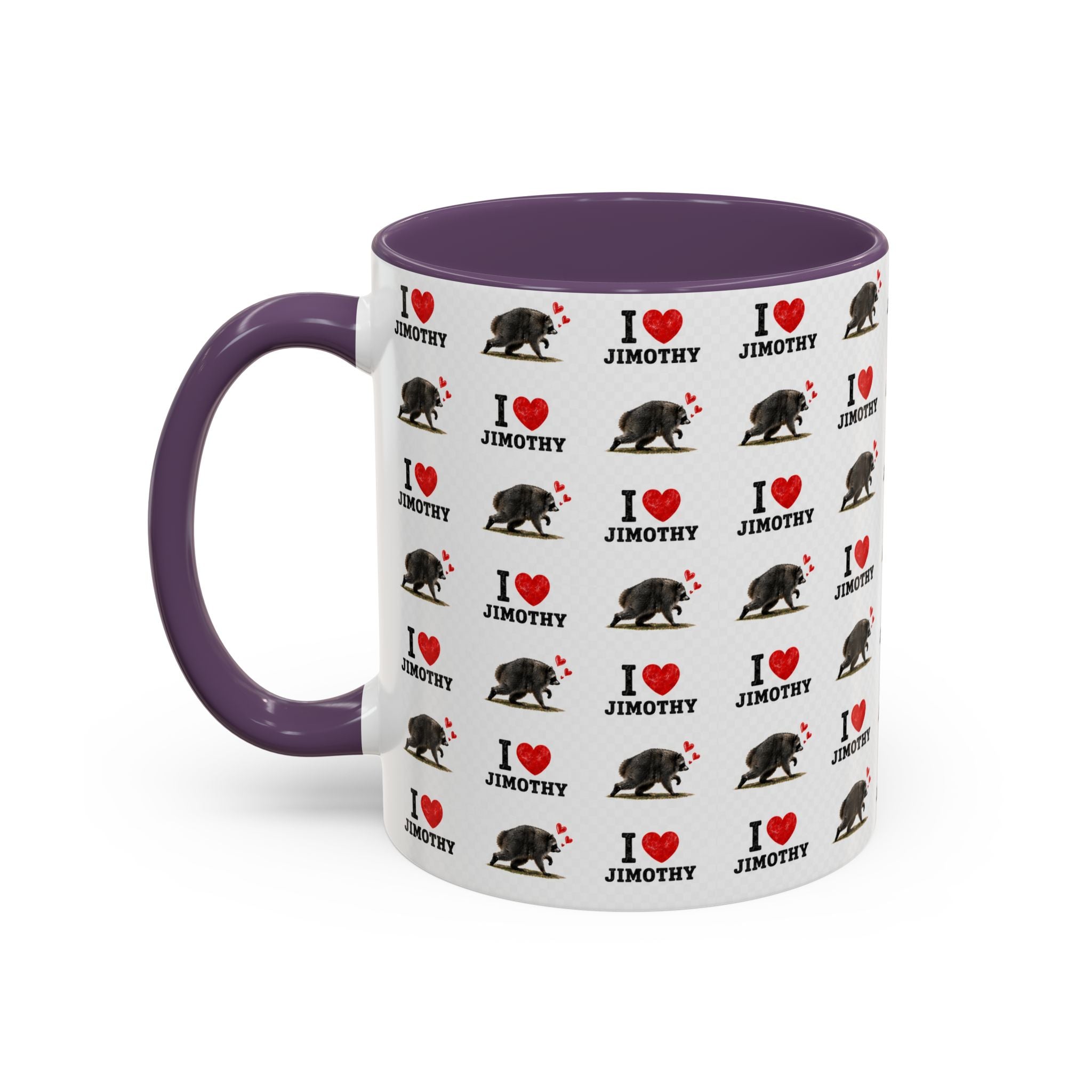 I  Love Jimothy Patterned Coffee Mug — Personalized Pet Name Mug (Accent 11/15oz)
