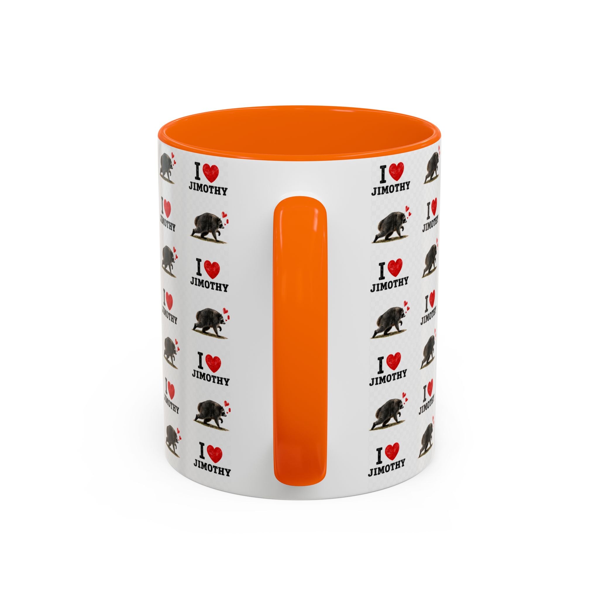 I  Love Jimothy Patterned Coffee Mug — Personalized Pet Name Mug (Accent 11/15oz)