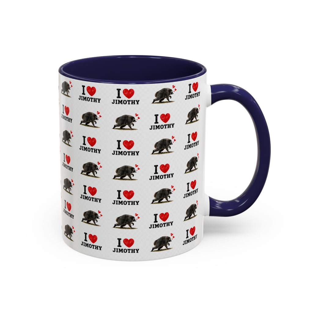 I  Love Jimothy Patterned Coffee Mug — Personalized Pet Name Mug (Accent 11/15oz)