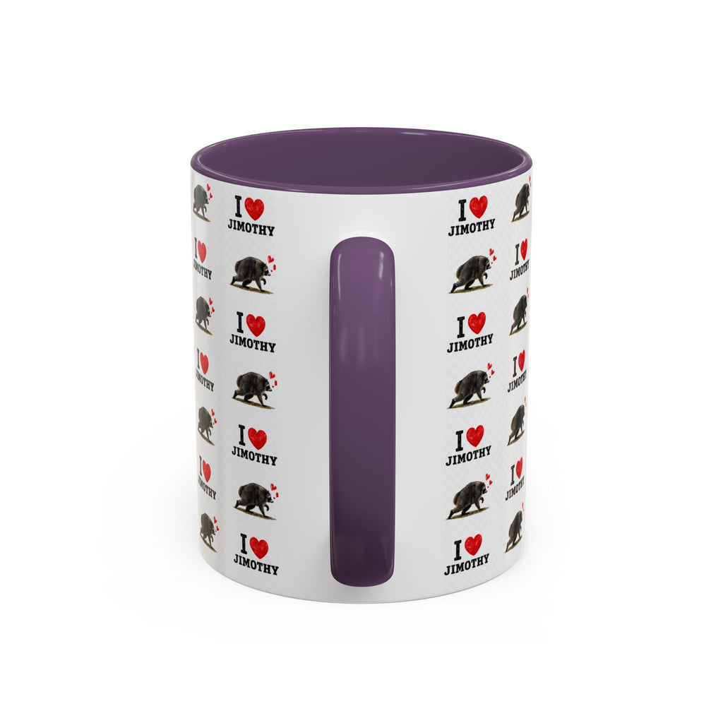 I  Love Jimothy Patterned Coffee Mug — Personalized Pet Name Mug (Accent 11/15oz)